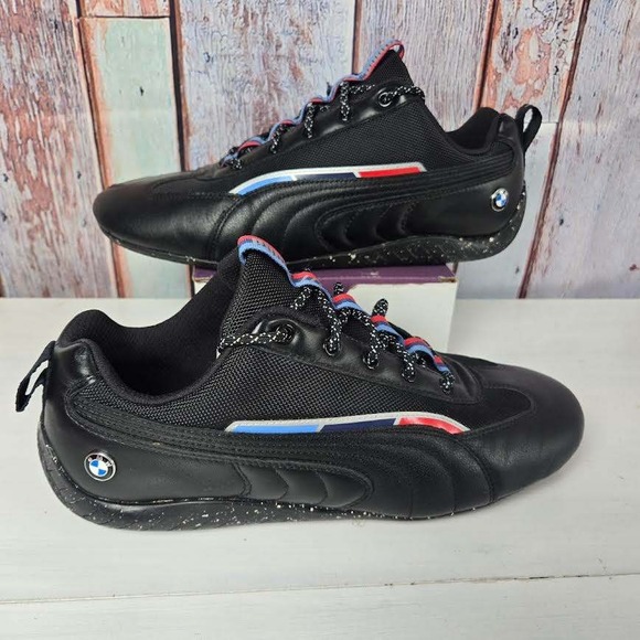 Puma BMW Motorsport M Rare X Speed Cat Black Racing Sneakers 10 Leather Unisex